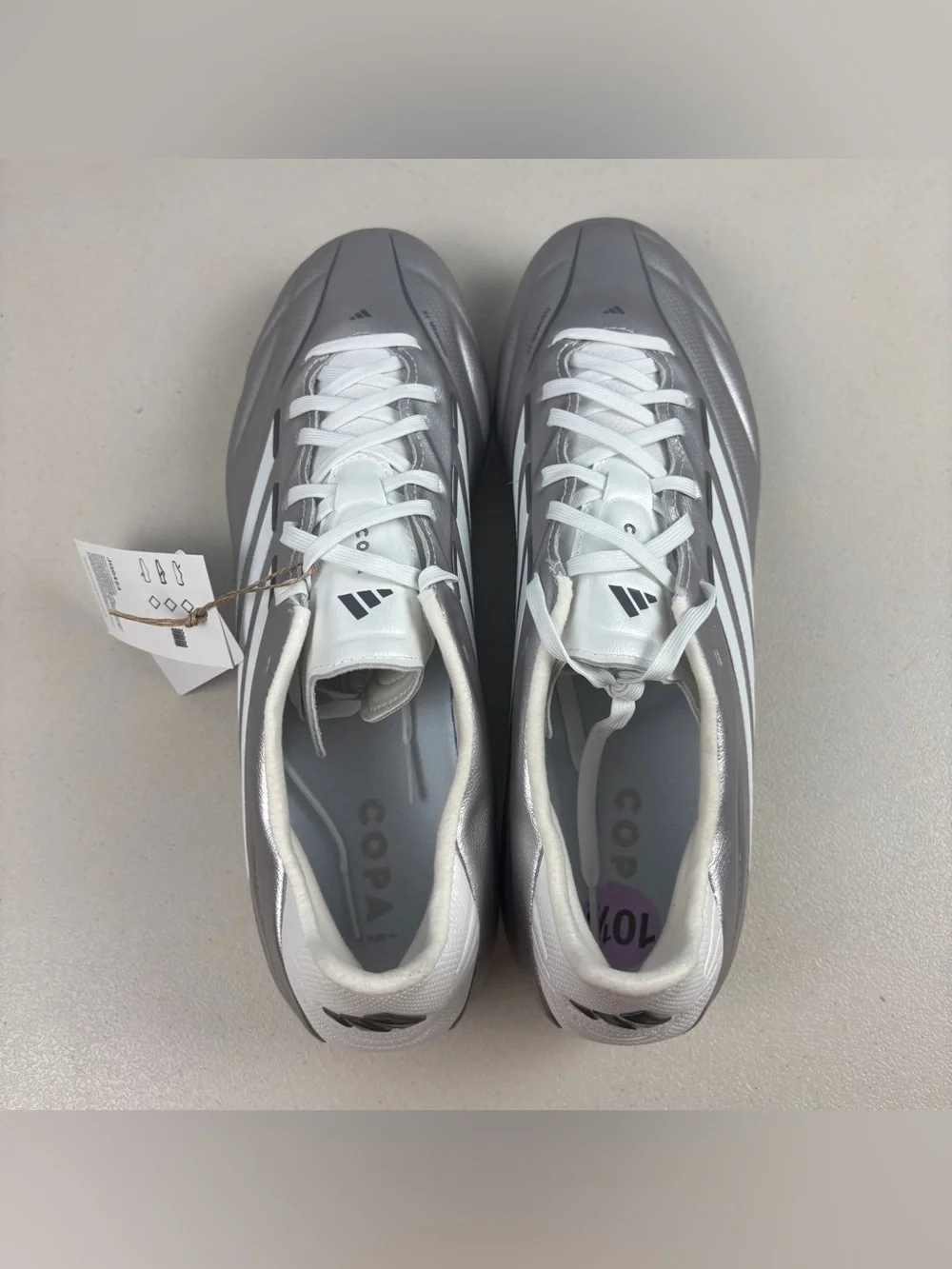 Adidas Copa Pure IV Pro Firm Ground FG Soccer Cleats Silver JQ0423 Men Size 10.5